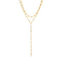 White Acrylic & 18K Gold-Plated Y-Necklace Set