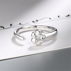 Silver-Plated Cat'S Paw Open Ring