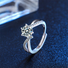 Crystal & Cubic Zirconia Wave Adjustable Ring