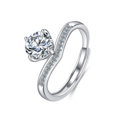 Crystal & Cubic Zirconia V Ring