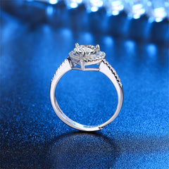 Crystal & Cubic Zirconia Halo Heart Ring