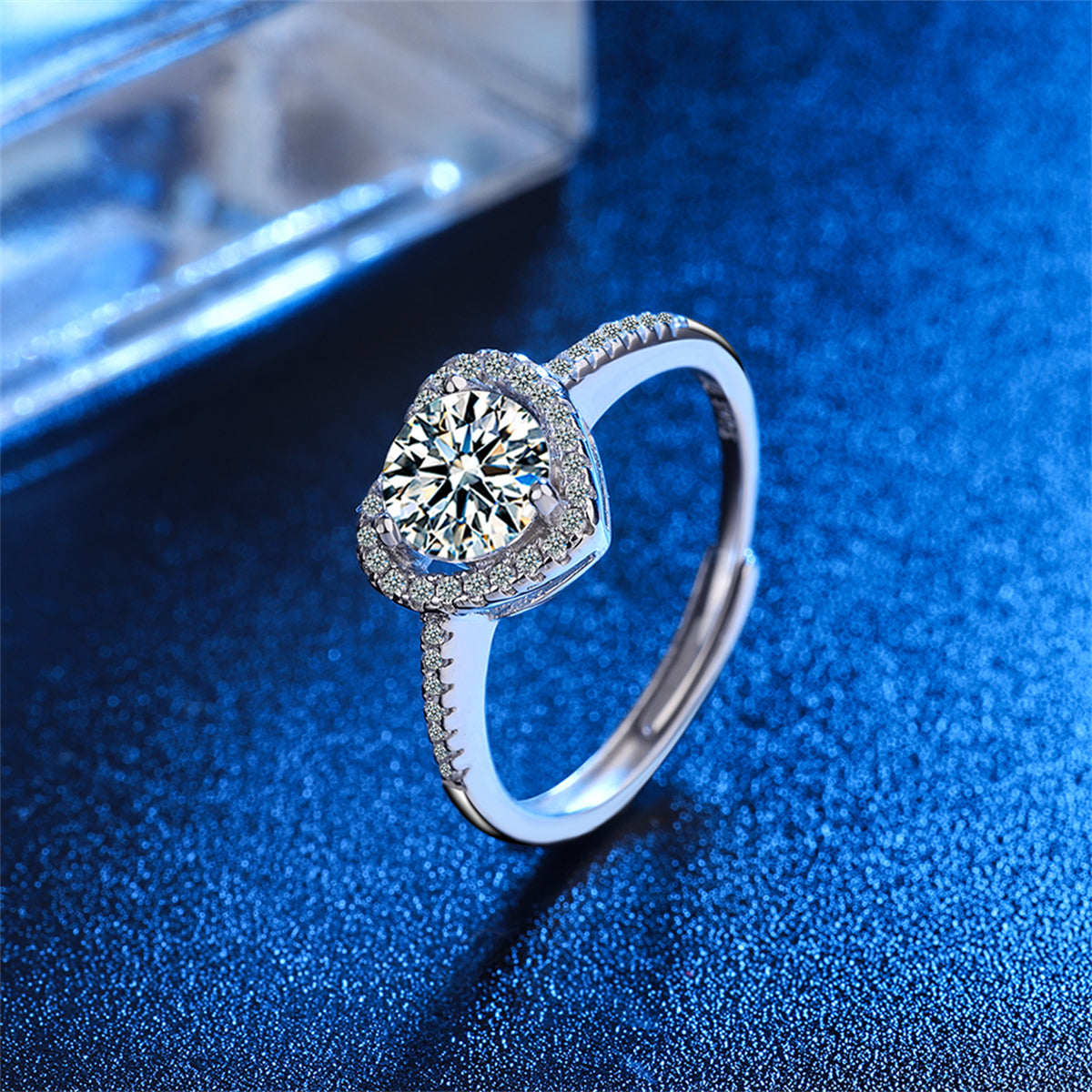 Crystal & Cubic Zirconia Halo Heart Ring