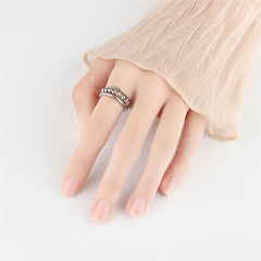 Silver-Plated Beaded Adjustable Ring