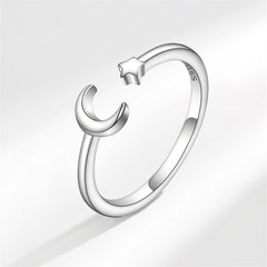 Silver-Plated Celestial Open Ring