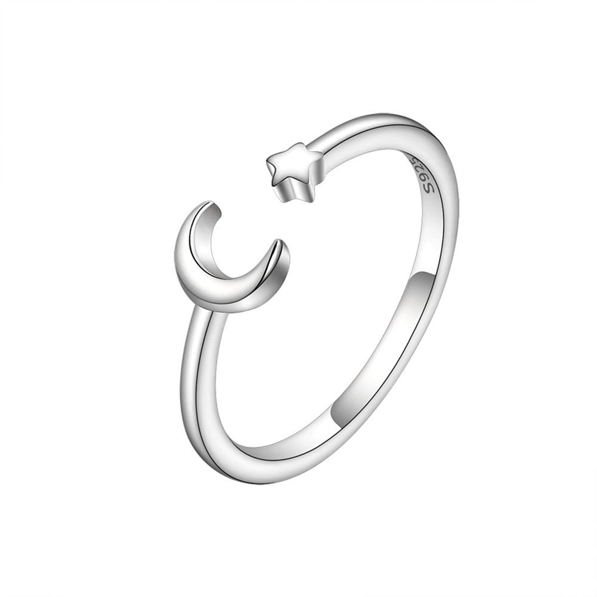 Silver-Plated Celestial Open Ring