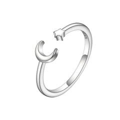 Silver-Plated Celestial Open Ring