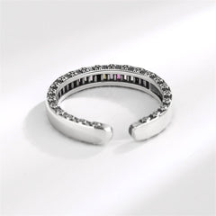 Multicolor Crystal & Silver-Plated Open Ring