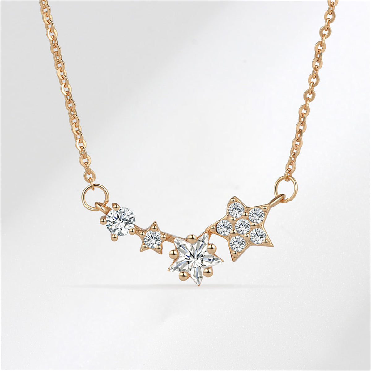 Crystal & Cubic Zirconia 18K Rose Gold-Plated Star Statement Necklace