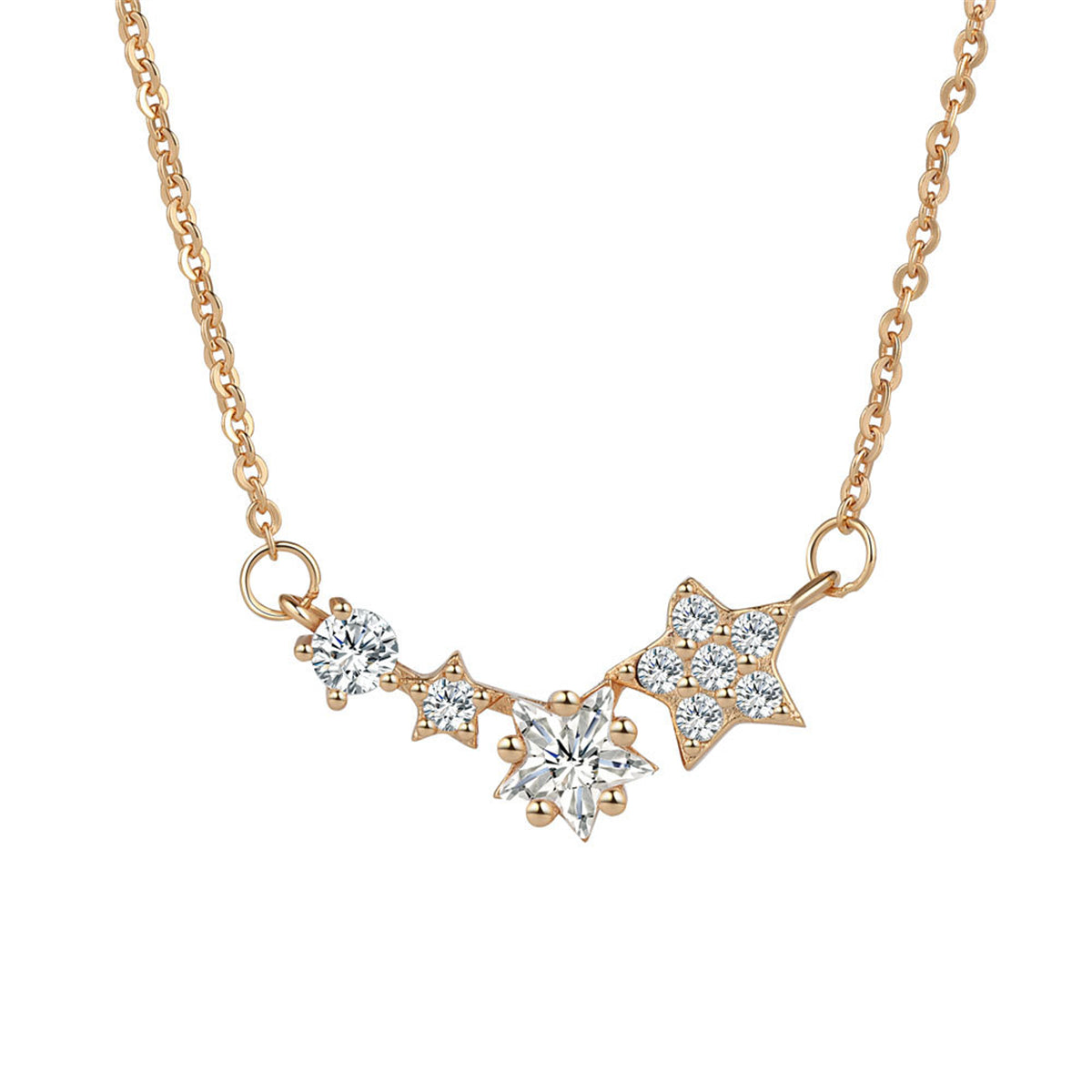 Crystal & Cubic Zirconia 18K Rose Gold-Plated Star Statement Necklace