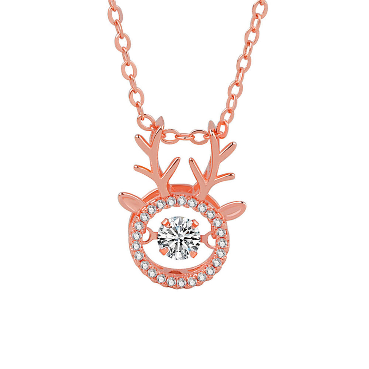 Cubic Zirconia & Crystal Antler Pendant Necklace