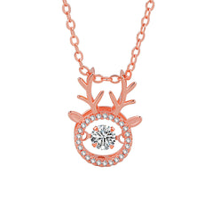 Cubic Zirconia & Crystal Antler Pendant Necklace