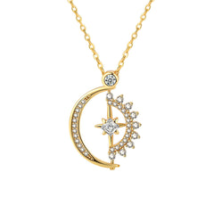 Crystal & Cubic Zirconia 18K Gold-Plated Celestial Spinning Pendant Necklace