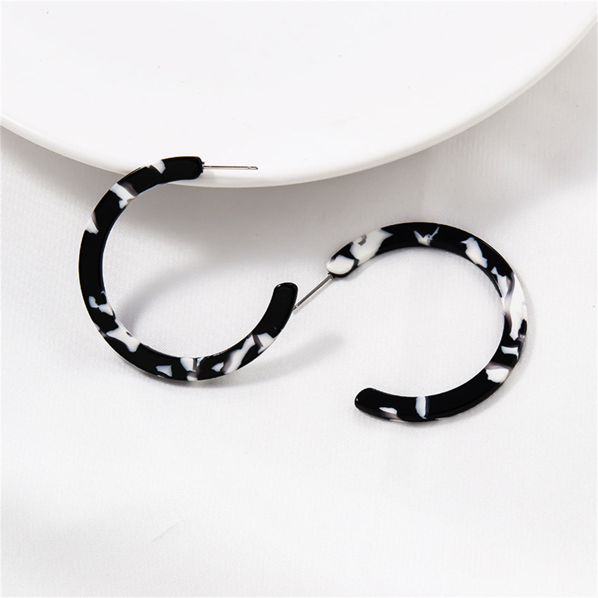 Black Acrylic Hoop Earrings