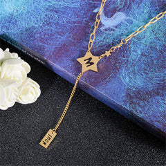 18K Gold-Plated Star 'Luck' Pendant Drop Necklace