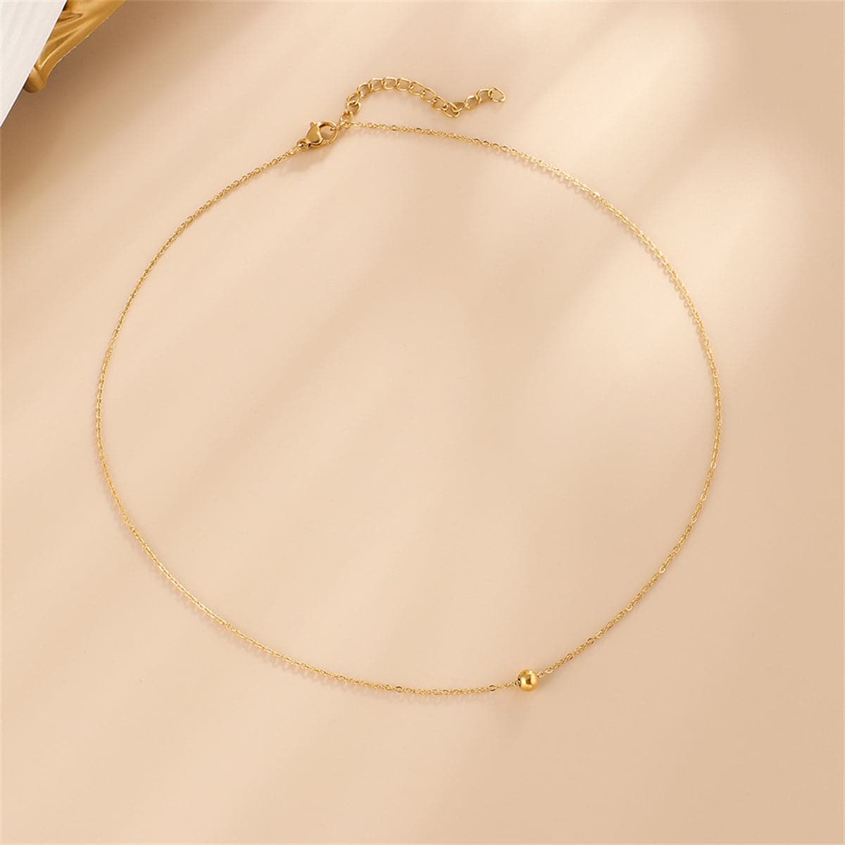 18K Gold-Plated Bead Pendant Necklace