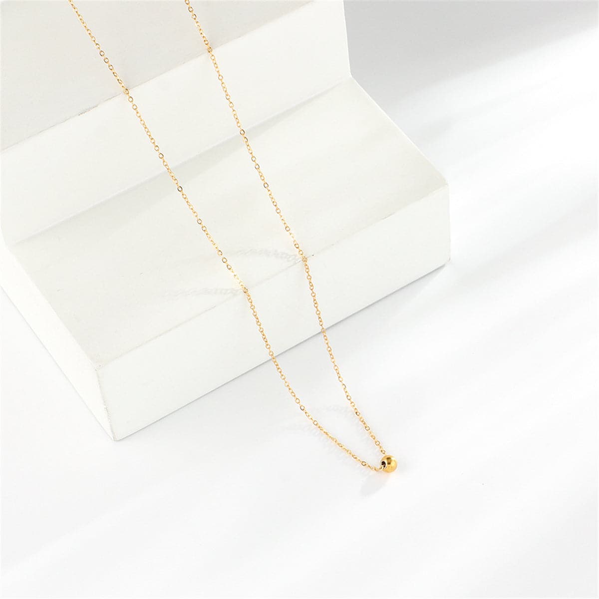 18K Gold-Plated Bead Pendant Necklace