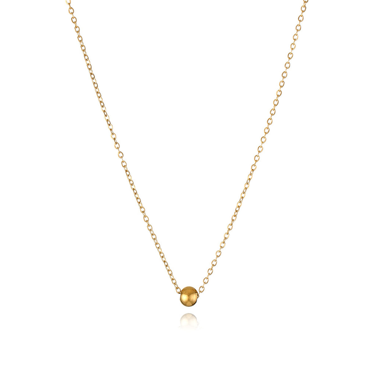 18K Gold-Plated Bead Pendant Necklace