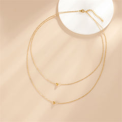 18K Gold-Plated Bead Layered Necklace