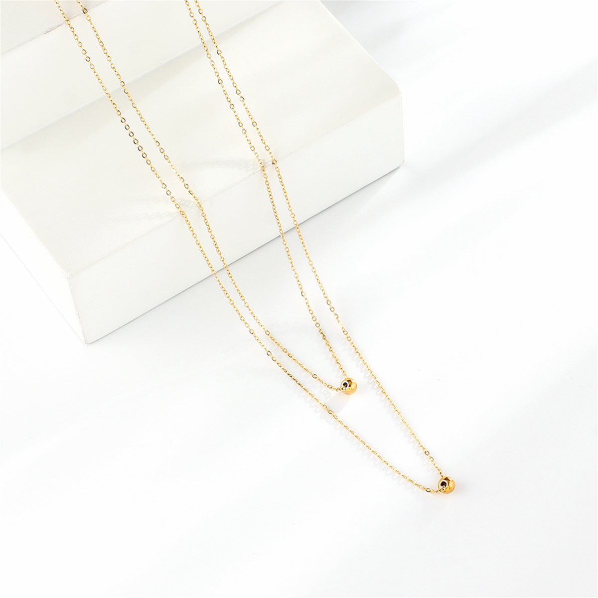 18K Gold-Plated Bead Layered Necklace