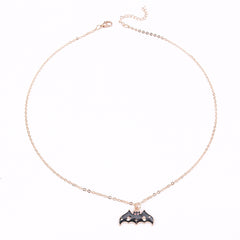 Black Enamel & 18K Gold-Plated Bat Pendant Necklace