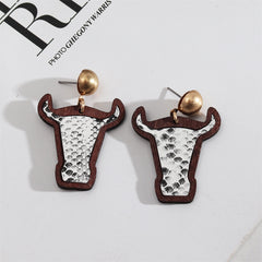 White Polystyrene & Wood 18K Gold-Plated Serpentine Cattle Drop Earrings