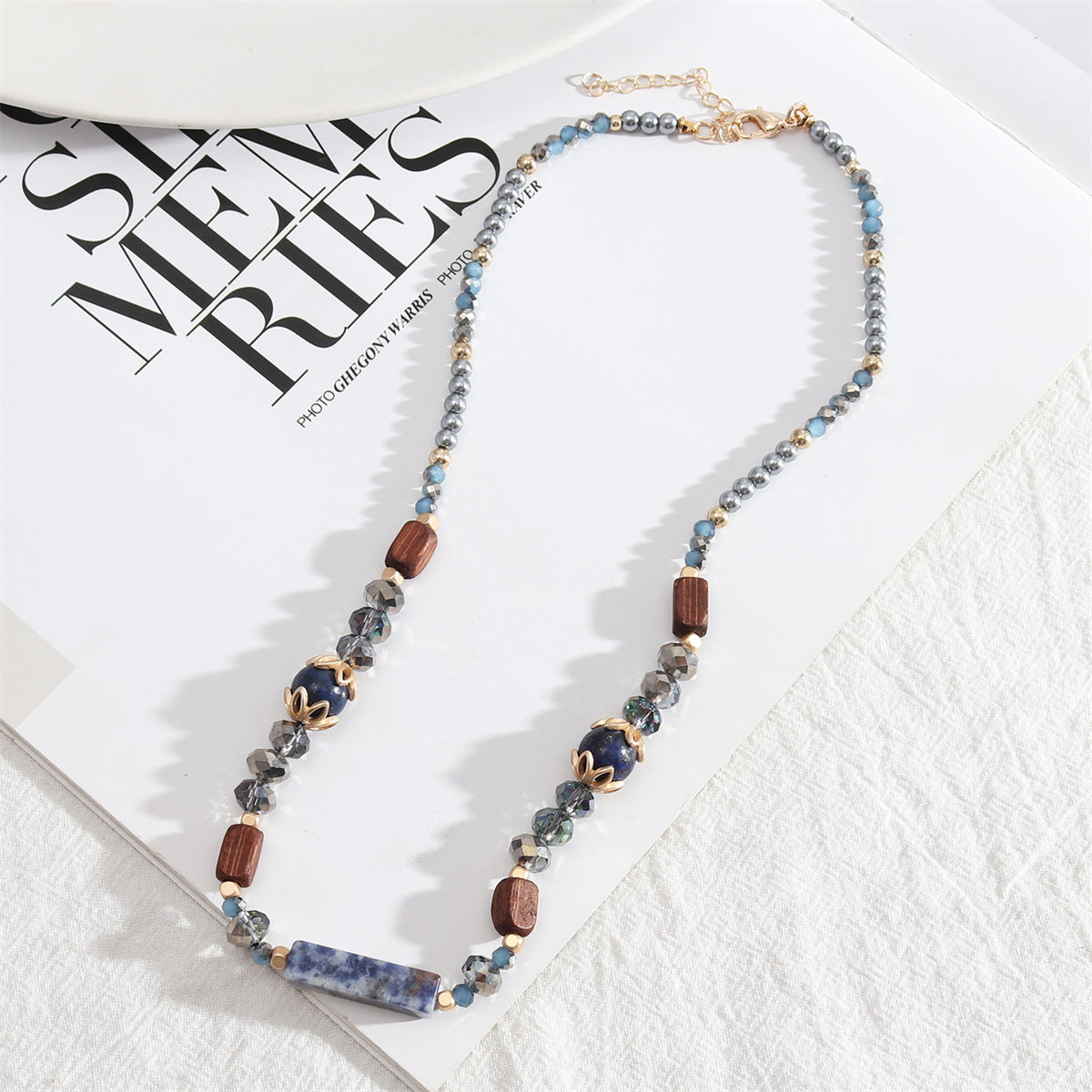 Blue & Brown Bead Necklace