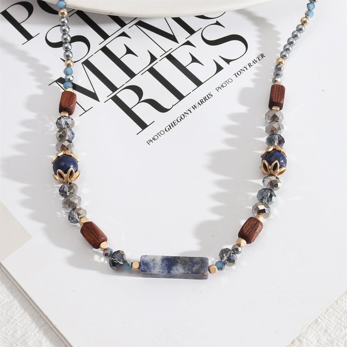 Blue & Brown Bead Necklace