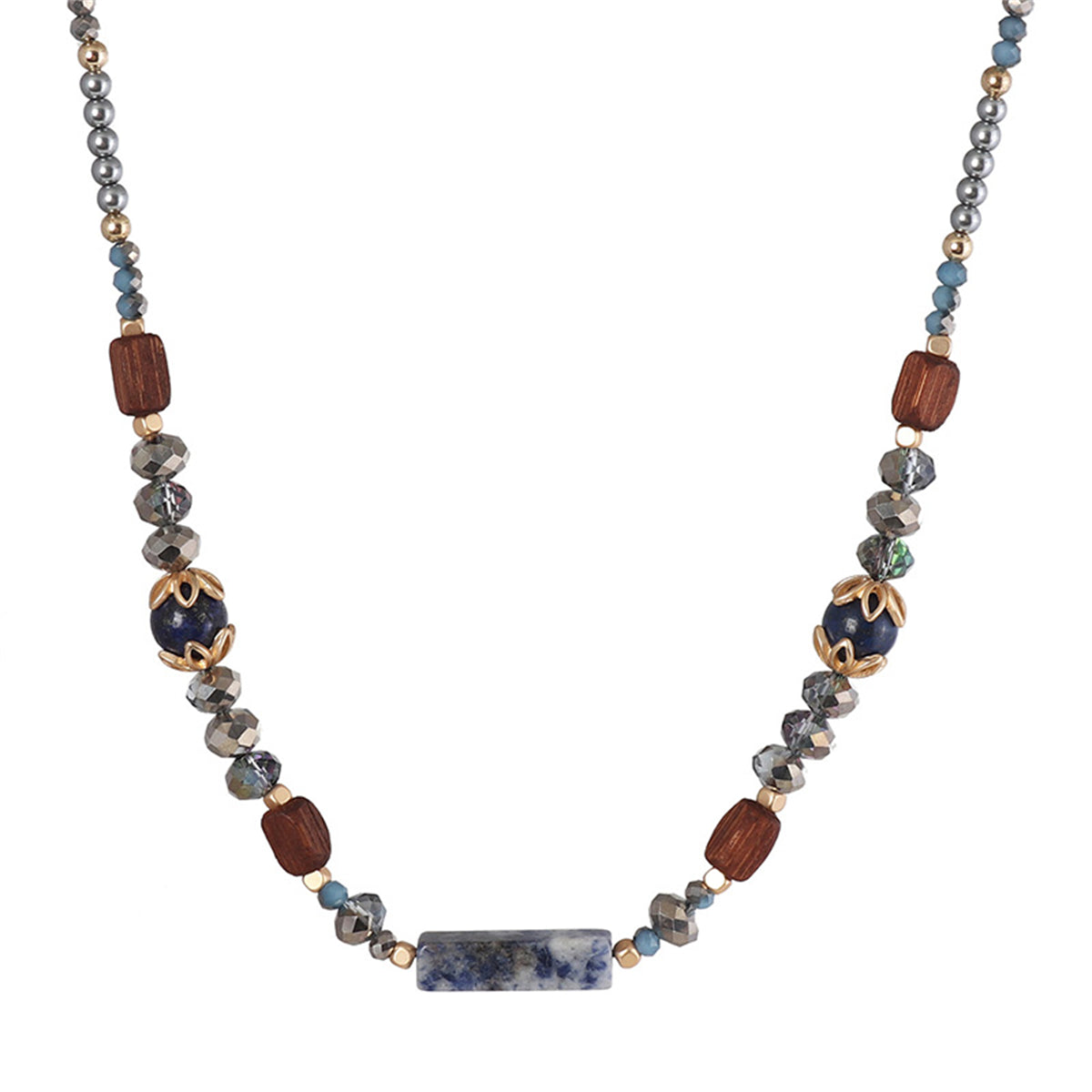 Blue & Brown Bead Necklace