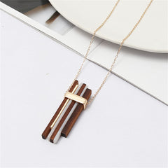 Pink Resin & Wood 18K Gold-Plated Pendant Necklace