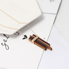 Wood & 18K Gold-Plated Pendant Necklace