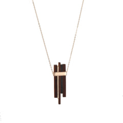 Wood & 18K Gold-Plated Pendant Necklace