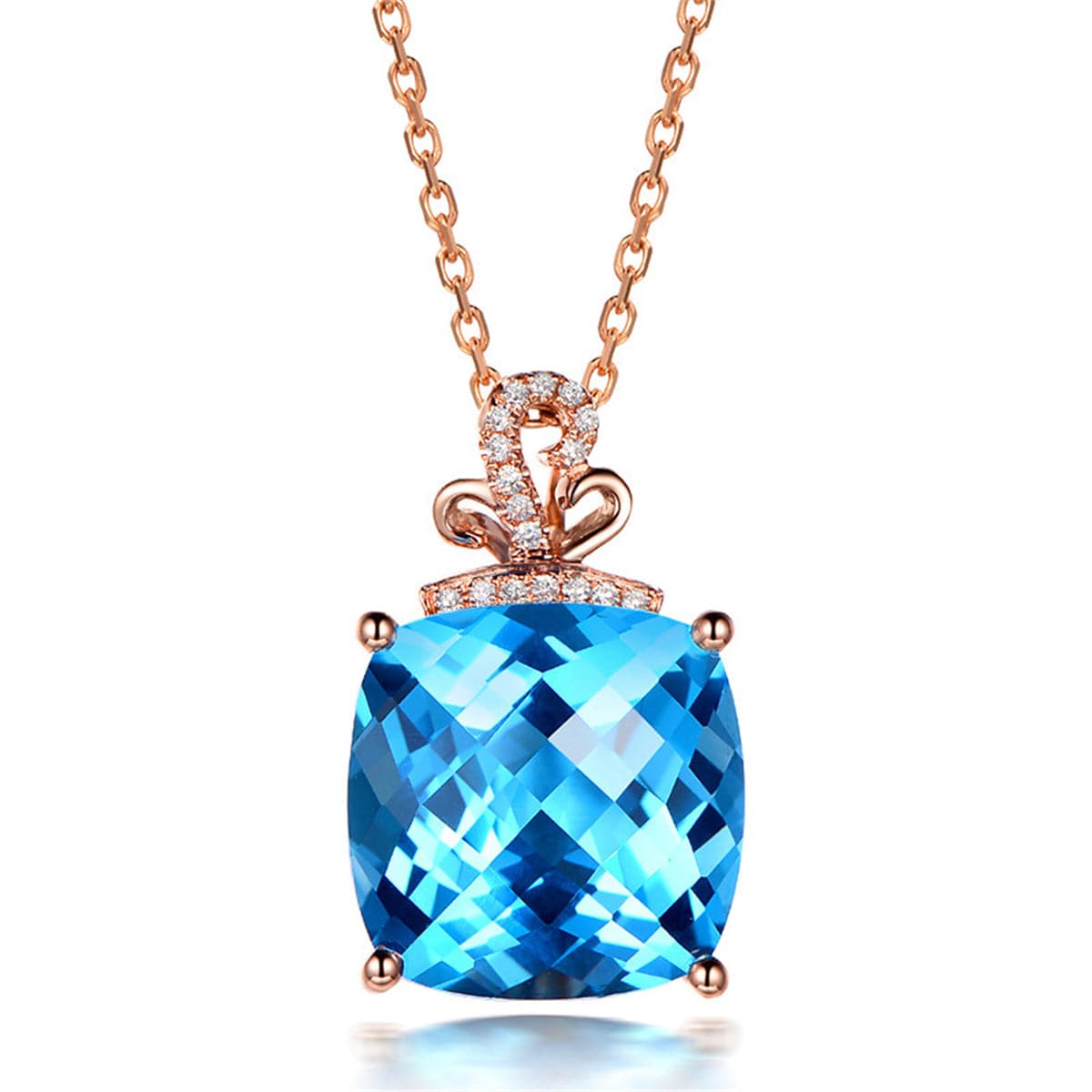 Seablue Crystal & Cubic ZirconiaPendant Necklace