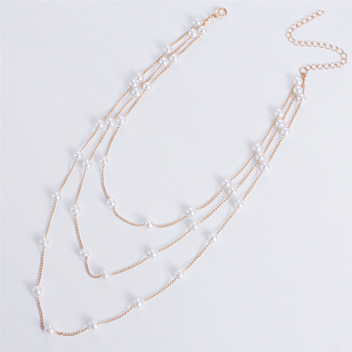 Pearl & 18K Gold-Plated Layered Station Necklace