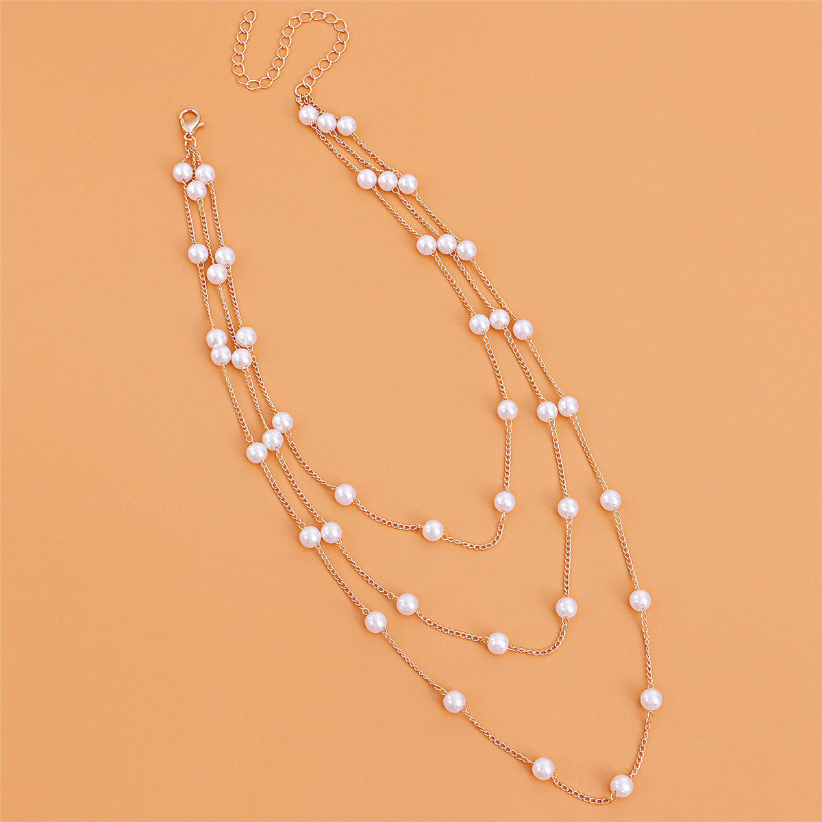 Pearl & 18K Gold-Plated Layered Station Necklace