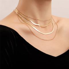 18K Gold-Plated Snake Chain Layered Necklace