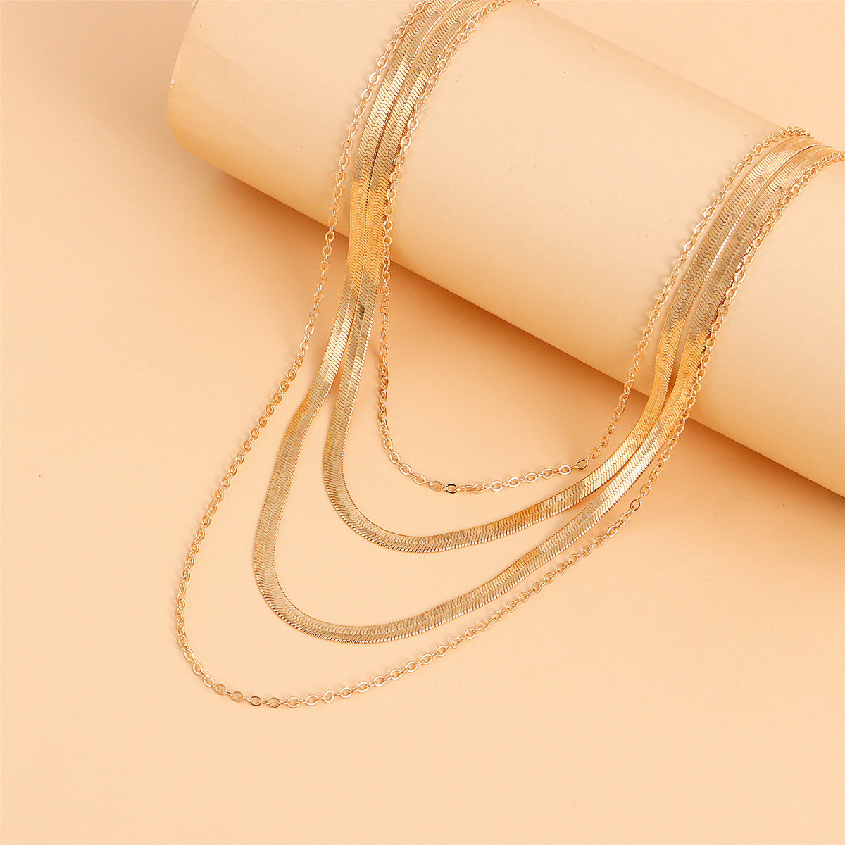 18K Gold-Plated Snake Chain Layered Necklace