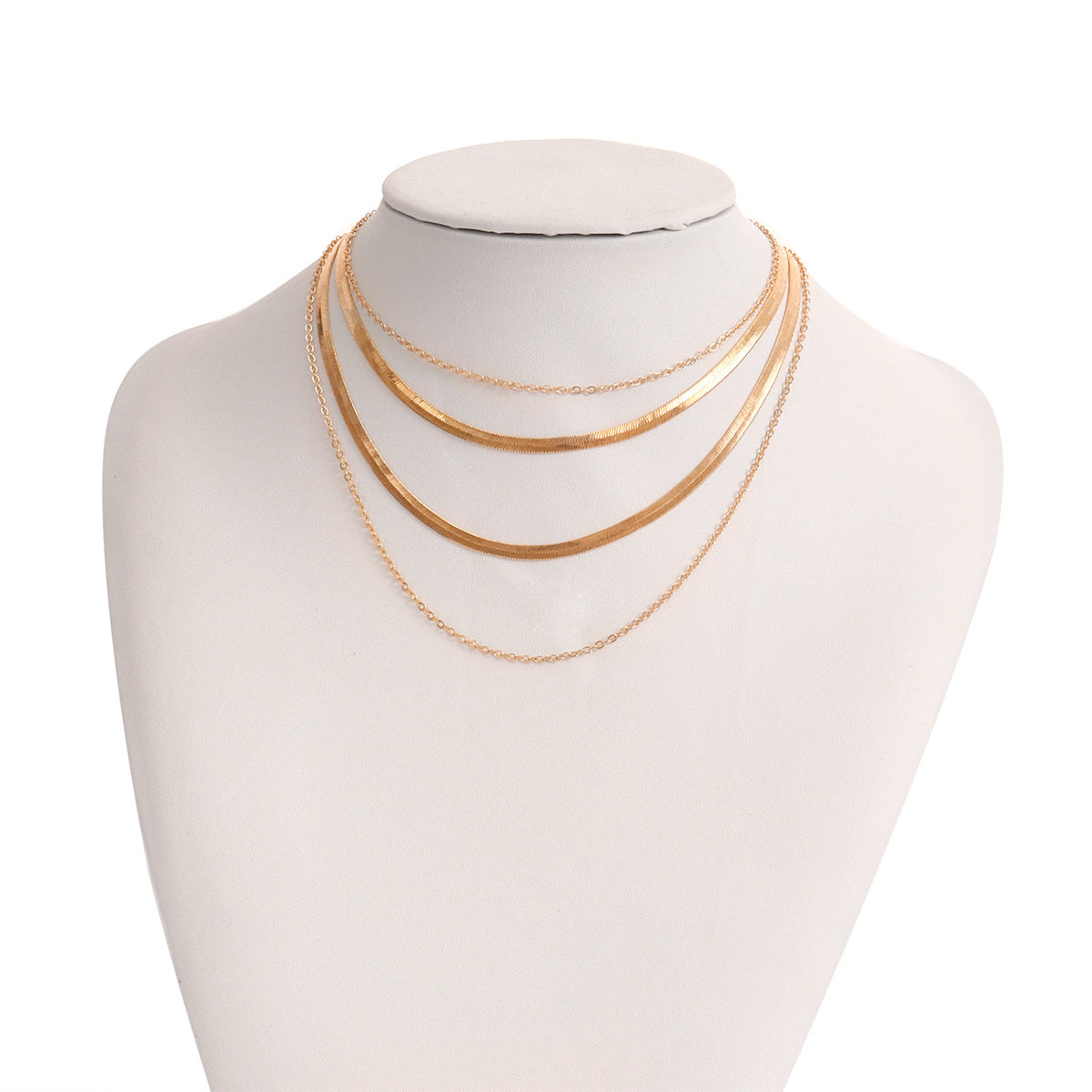 18K Gold-Plated Snake Chain Layered Necklace