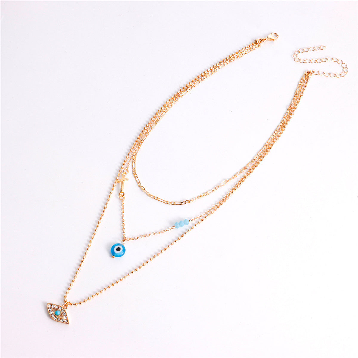 Turquoise & Cubic Zirconia 18K Gold-Plated Evil Eye Pendant Necklace