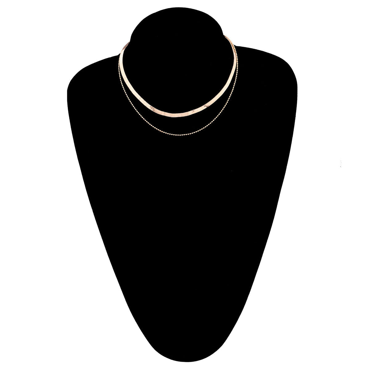 18K Gold-Plated Snake Chain & Bead Chain Layered Necklace