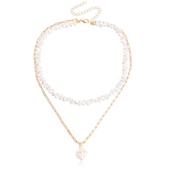 Pearl & 18K Gold-Plated Layered Pendant Necklace