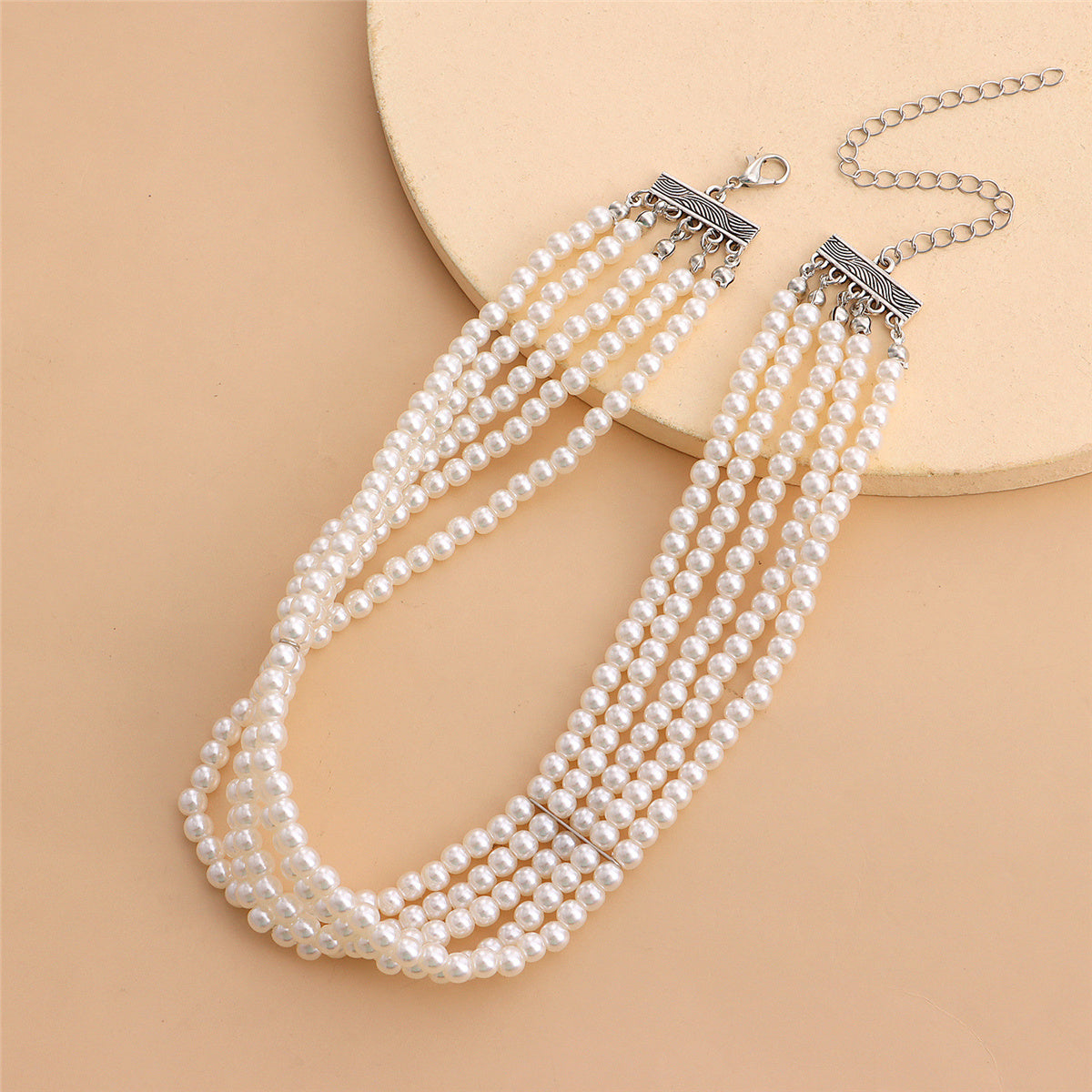 Pearl & Silver-Plated Strand Choker