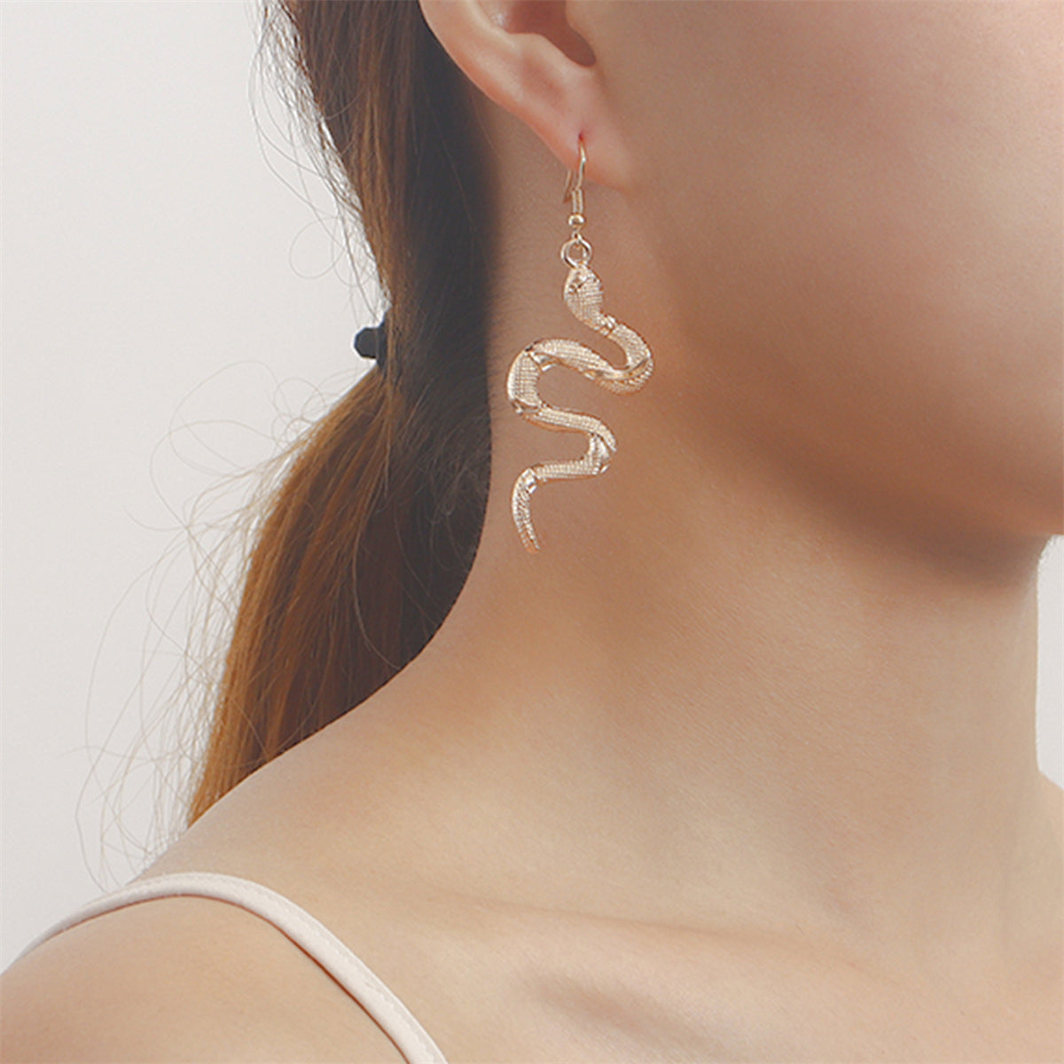 18K Gold-Plated Snake Drop Earrings