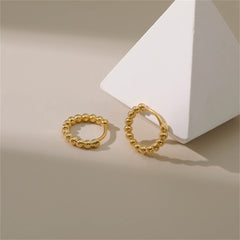 18K Gold-Plated Beaded Chain Huggie Earrings