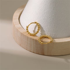 18K Gold-Plated Beaded Chain Huggie Earrings