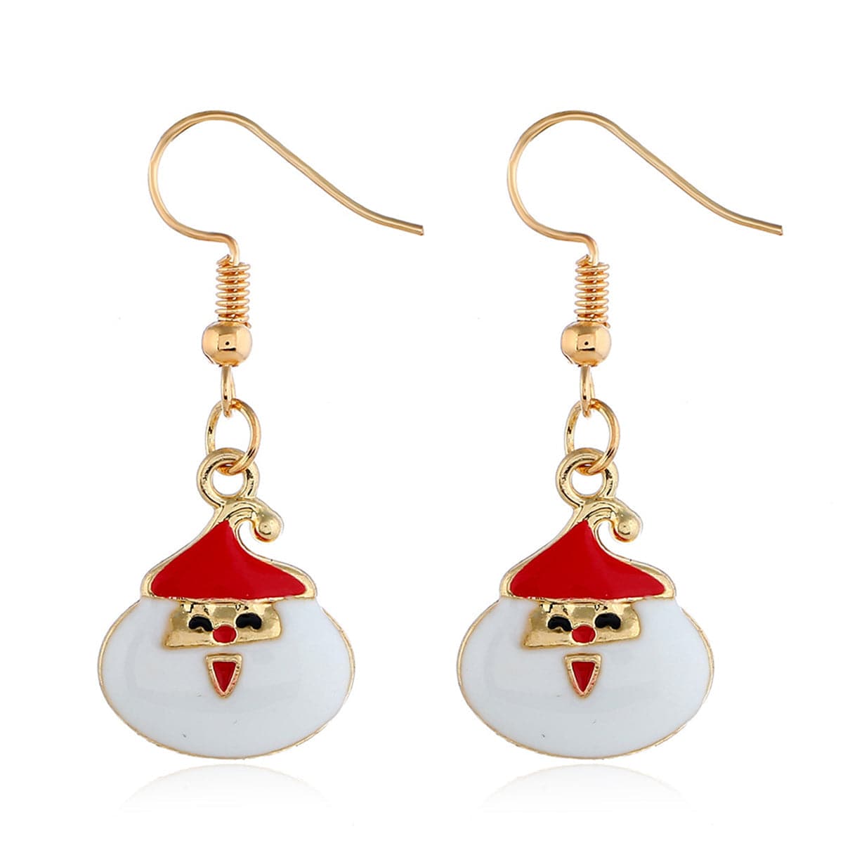 White & 18K Gold-Plated Santa Claus Drop Earrings