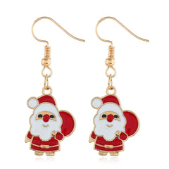 Red & 18K Gold-Plated Santa Claus With Gifts Drop Earrings